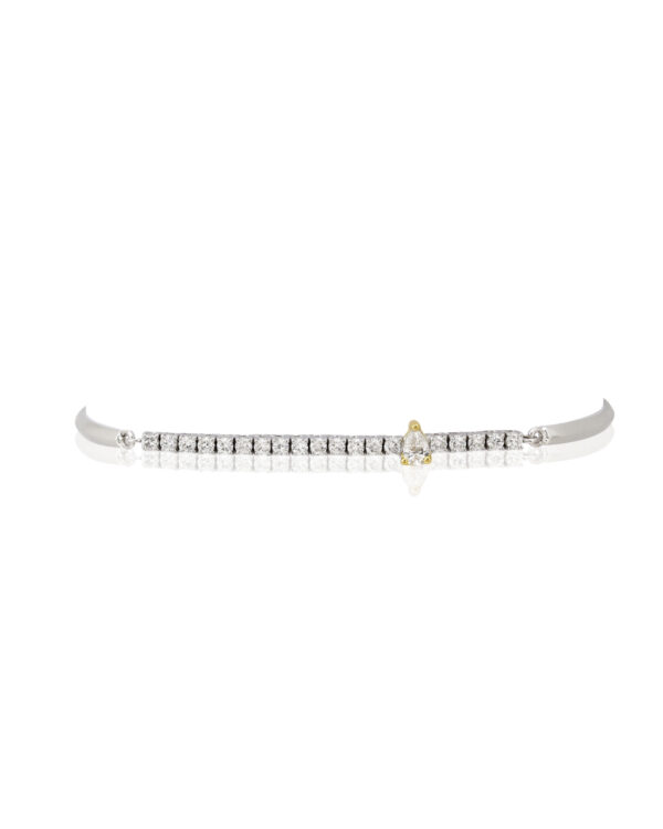 Single Tennis Bangle Fusion with Fancy Stud