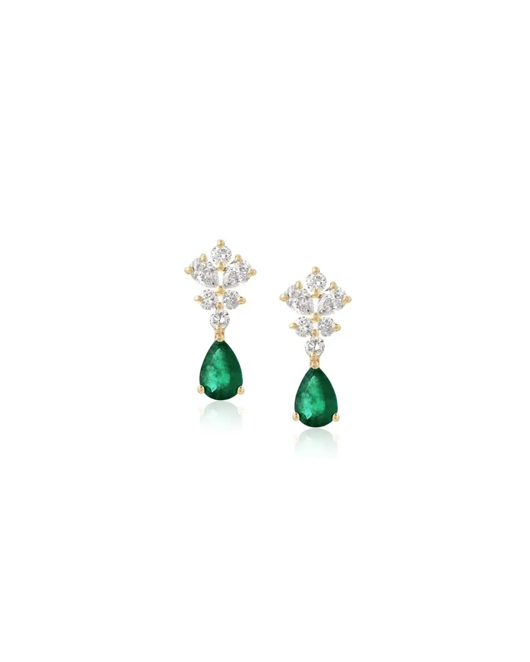 Petals Emerald Earrings Small