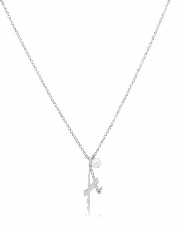 Medium Letter Pendant with Pearl