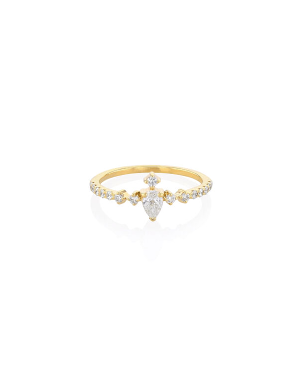 Fancy Stackable Pear Crest Ring