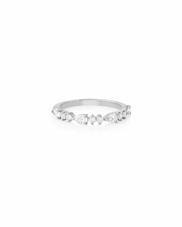 Fancy Stackable Linear Pear Ring