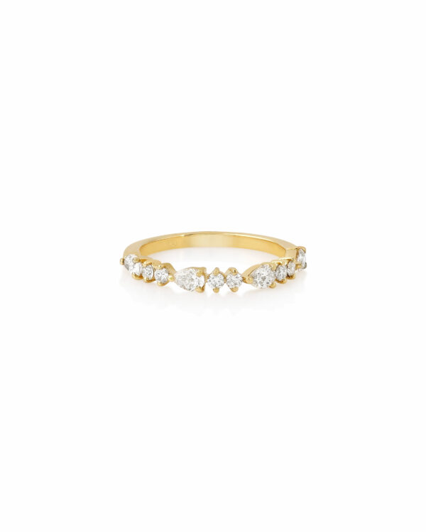 Fancy Stackable Linear Pear Ring