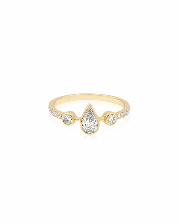 Studded Pear Ring